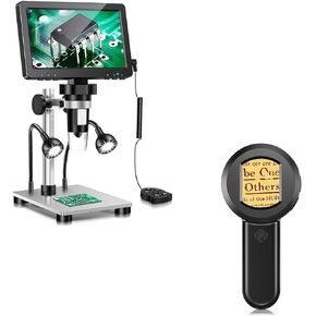 Hayve Digital Magnifier with 2inch IPS Screen 100X Magnifying Glass with Light, 7" LCD Digital Microscope