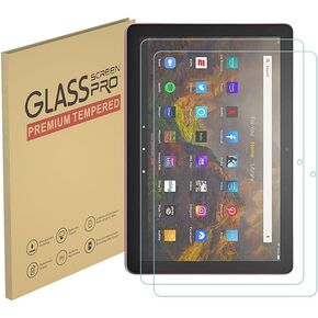 Designed for All-New Kindle Fire HD 10 2023/2021/Fire HD 10 Kids Pro/Fire 10 Plus (2023/2021 Release) Screen Tempered Glass Screen Protector 9H Anti Scratch Clear Bubble Free(2pcs)