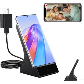 LIZVIE Phone Charger Dock Hidden Camera, App Remote Control/Loop Storage/Night Vision/Motion Detection/1080P Surveillance Cam for Nanny/Pet Home Security.