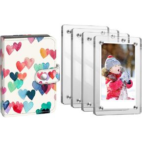 Fintie Instax Mini Photo Album Book + Acrylic Magnetic Fridge Photo Frame for Fujifilm Instax Mini 2x3 Inch Films