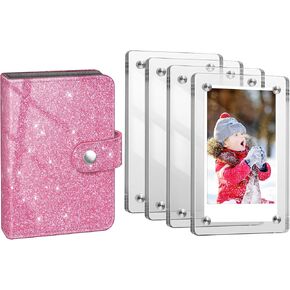 Fintie Instax Mini Photo Album Book + Acrylic Magnetic Fridge Photo Frame for Fujifilm Instax Mini 2x3 Inch Films