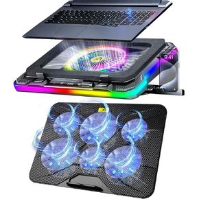 AICHESON 003 Blue Laptop Cooler Pad and K1 5V RGB Gaming Laptop Cooling Pad Set