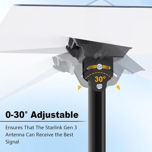 Adjustable Starlink Gen 3 Roof Mount, Ybervont Starlink Mounting Kit Gen 3 for Starlink Internet Kit Satellite, Stainless Steel Heavy Duty Pivot Starlink Pole Mount with Starlink Gen 3 Pipe Adapter in Saudi Arabia