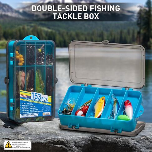طقم Thkfish Fishing Fishing ، طقم معدات صيد الجهير لصندوق معالجة المياه العذبة مع معالجة شملت الطعوم Topwater ، Swimbaits ، Frog ، in Kuwait