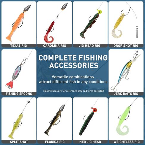 طقم Thkfish Fishing Fishing ، طقم معدات صيد الجهير لصندوق معالجة المياه العذبة مع معالجة شملت الطعوم Topwater ، Swimbaits ، Frog ، in Kuwait