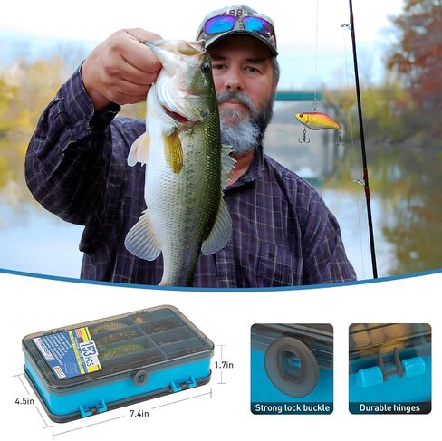 طقم Thkfish Fishing Fishing ، طقم معدات صيد الجهير لصندوق معالجة المياه العذبة مع معالجة شملت الطعوم Topwater ، Swimbaits ، Frog ، in Kuwait