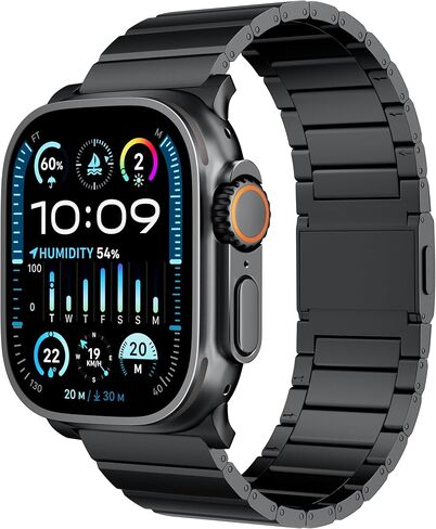 LULULOOK Titanium Band for Apple Watch Ultra 2/Ultra 49mm, Adjustable Magnetic Clasp Titanium Metal Straps, Men’s Smartwatch Band for Ultra 2/Ultra with DLC Scratch Resistant Coating in Kuwait