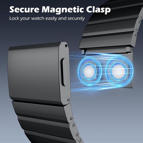 LULULOOK Titanium Band for Apple Watch Ultra 2/Ultra 49mm, Adjustable Magnetic Clasp Titanium Metal Straps, Men’s Smartwatch Band for Ultra 2/Ultra with DLC Scratch Resistant Coating in Kuwait