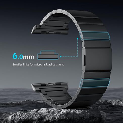 LULULOOK Titanium Band for Apple Watch Ultra 2/Ultra 49mm, Adjustable Magnetic Clasp Titanium Metal Straps, Men’s Smartwatch Band for Ultra 2/Ultra with DLC Scratch Resistant Coating in Kuwait