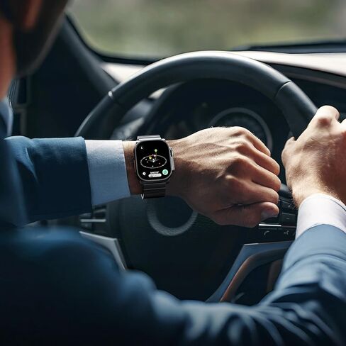 LULULOOK Titanium Band for Apple Watch Ultra 2/Ultra 49mm, Adjustable Magnetic Clasp Titanium Metal Straps, Men’s Smartwatch Band for Ultra 2/Ultra with DLC Scratch Resistant Coating in Kuwait