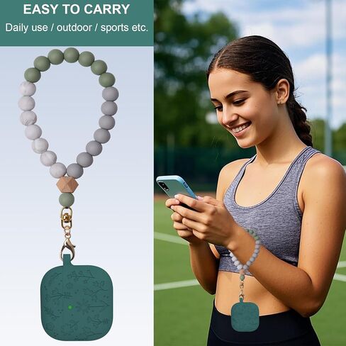 يتوافق السيليكون المتوافق مع غطاء AirPods 4 مع حزام معصم السيليكون ، زهرة لطيفة محفورة مقاومة للصدمات مع المعصم لـ AirPods 4 Case 2024 in Kuwait