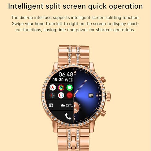 Zpimy 1.32 '' Amoled Smart Watch للنساء ، الإجابة/إجراء المكالمات ، الاتصال اللاسلكي Smart Watch for Android و iPhone ، تعقب اللياقة البدنية ، مراقبة النوم ، السعرات الحرارية الخطوة ، 100+ أوضاع رياضية ، 2 حلقات (الذهب) in Kuwait