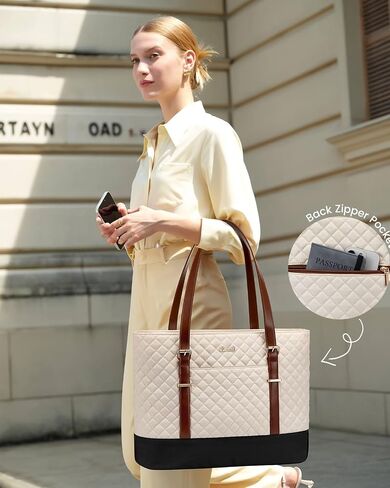 LOVEVOOK Laptop Bag for Women, 15.6 Inch Work Tote Computer Bag With Large Cup Holder, Lightweight Large Laptop Briefcase for Travel, Bussiness, Teacher in Kuwait