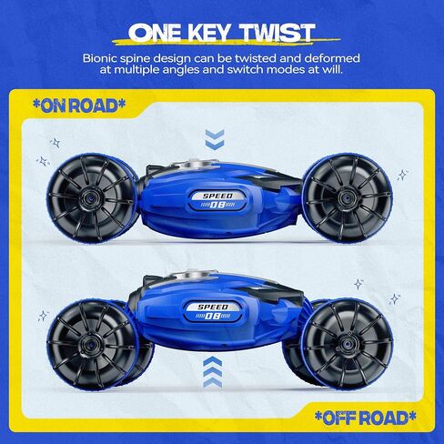 Ruko 1604 Amphibious Remote Control Tank, Shark Monster Waterproof Truck, 360° Rotating Car, Full Throttle, Water-Land All Terrain Vehicle Toys for Boys and Girls, Blue in Saudi Arabia