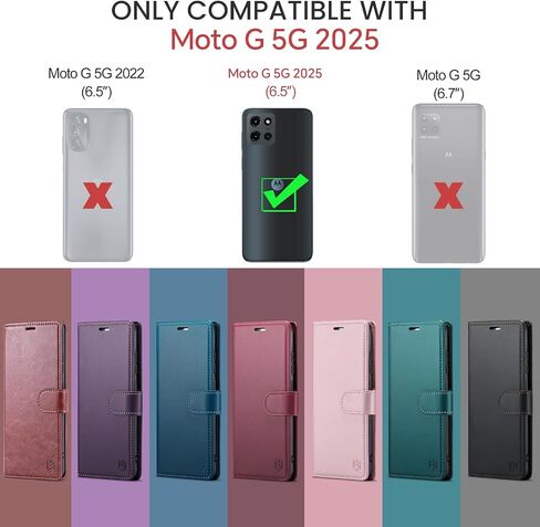 Compatible with Moto G 5G 2025 Wallet Case with RFID Blocking Credit Card Holder,PU Leather Flip Kickstand Shockproof Cover Women Men for Motorola Moto G 5G 2025 Phone Case (Purple) in Saudi Arabia