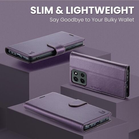 Compatible with Moto G 5G 2025 Wallet Case with RFID Blocking Credit Card Holder,PU Leather Flip Kickstand Shockproof Cover Women Men for Motorola Moto G 5G 2025 Phone Case (Purple) in Saudi Arabia