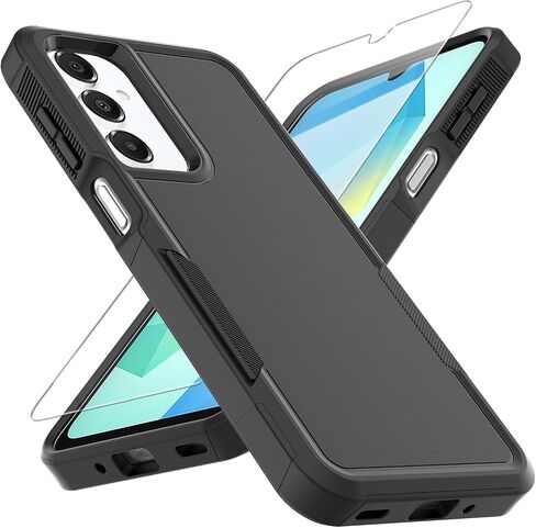 for Galaxy A16 5G Phone Case,[Military Grade Drop Tested] with Screen Protector, Dual Layer Protective Heavy Duty Cell Phone Cover Non-Slip Shockproof Rugged Case for Samsung Galaxy A16 5G (Black) in Saudi Arabia