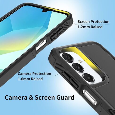 for Galaxy A16 5G Phone Case,[Military Grade Drop Tested] with Screen Protector, Dual Layer Protective Heavy Duty Cell Phone Cover Non-Slip Shockproof Rugged Case for Samsung Galaxy A16 5G (Black) in Saudi Arabia