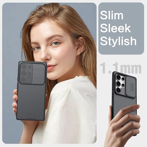 حافظة Nillkin لهاتف Samsung Galaxy S26 Ultra مع غطاء كاميرا، [حماية العدسة] غطاء صلب واقٍ مقاوم للصدمات من الدرجة العسكرية حافظة هاتف رفيعة لهاتف Galaxy S26 Ultra مقاس 6.9 بوصة أسود in Kuwait
