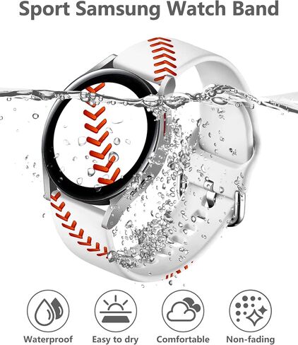 Watch Bands Compatible with Samsung Galaxy Watch 40mm 42mm 44mm 45mm 46mm, 20mm Pattern Replacement Silicone Strap for Galaxy Wacth 7/ 6/ 5/ 4/ 5/ 5 Pro/ Wacth 4 Classic/ Wacth 3 (41mm)/ Wacth Active 2 in Kuwait