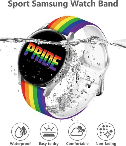 Watch Bands Compatible with Samsung Galaxy Watch 40mm 42mm 44mm 45mm 46mm, 20mm Pattern Replacement Silicone Strap for Galaxy Wacth 7/ 6/ 5/ 4/ 5/ 5 Pro/ Wacth 4 Classic/ Wacth 3 (41mm)/ Wacth Active 2 in Kuwait