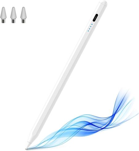 Active Stylus Pens for Touch Screens Rechargeable Tablet Pen Tip Magnetic Pencil Stylus Pen for iOS/Android/Tablet/Phones/iPad pro/Mini/Air and Other Smartphone Device (Black) in Saudi Arabia