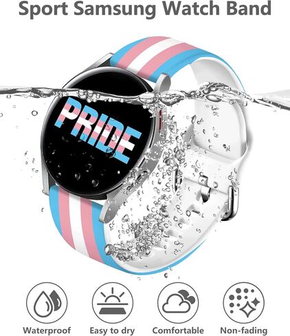 Watch Bands Compatible with Samsung Galaxy Watch 40mm 42mm 44mm 45mm 46mm, 20mm Pattern Replacement Silicone Strap for Galaxy Wacth 7/ 6/ 5/ 4/ 5/ 5 Pro/ Wacth 4 Classic/ Wacth 3 (41mm)/ Wacth Active 2 in Saudi Arabia