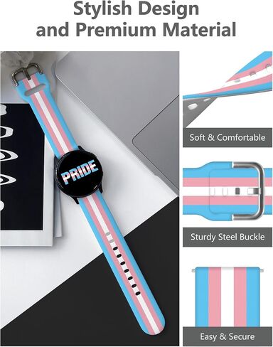 Watch Bands Compatible with Samsung Galaxy Watch 40mm 42mm 44mm 45mm 46mm, 20mm Pattern Replacement Silicone Strap for Galaxy Wacth 7/ 6/ 5/ 4/ 5/ 5 Pro/ Wacth 4 Classic/ Wacth 3 (41mm)/ Wacth Active 2 in Saudi Arabia