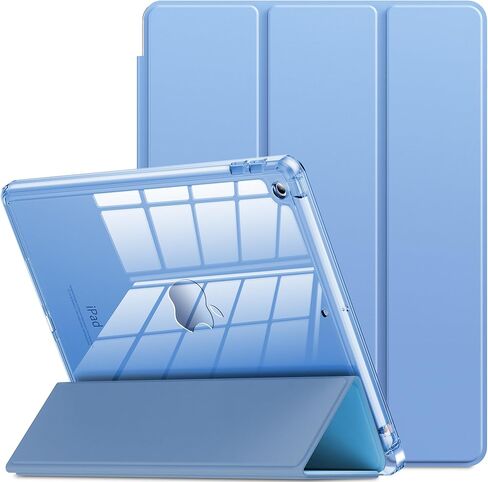 INFILAND Case for iPad 9th Generation 2021/ iPad 8th Generation 2020/ iPad 7th Generation 2019, iPad 10.2 inch Smart Crystal Clear Protective Slim Case Cover with Pencil Holder (Silvery) in Saudi Arabia