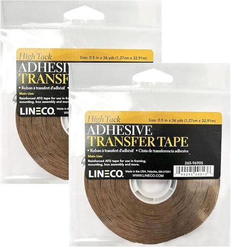 Lineco, High Tack ATG Tape, Brown 5 mil Adhesive Transfer Tape, 1/2 in x 36 yd, Acid Free for Framing, Picture Mounting and Box Assembly in Saudi Arabia