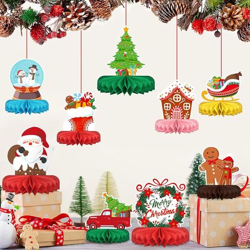 Happy Birthday Decorations Set - Colorful Birthday Themed Honeycomb Centerpiece, Table Decoration for Kids' Birthday Party Supplies in Saudi Arabia