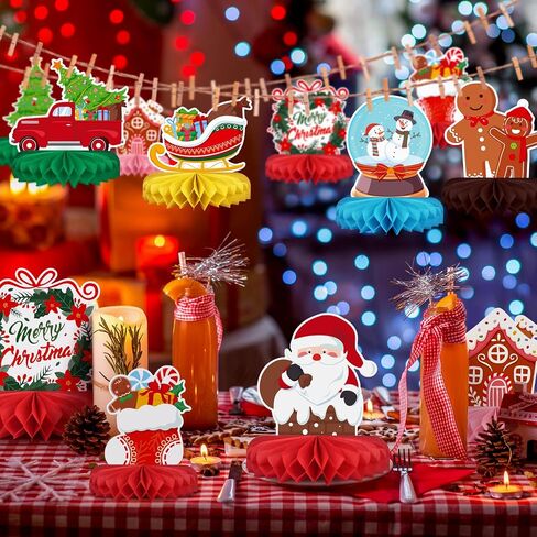 Happy Birthday Decorations Set - Colorful Birthday Themed Honeycomb Centerpiece, Table Decoration for Kids' Birthday Party Supplies in Saudi Arabia