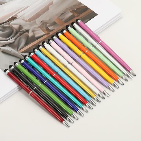 Patikil Ballpoint Pen مع طرف القلم ، 4pcs 2 في 1 حبر معدني سليم سوداء 1.0 مم قلم الأسلوب المتوسطة لمكتب شاشات اللمس ، الوردي in Kuwait