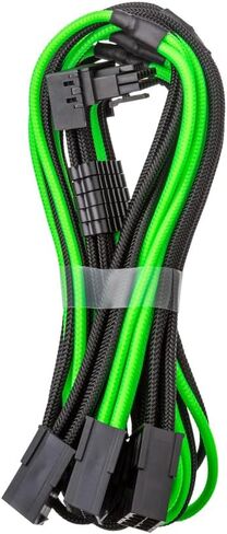 CableMod Pro ModMesh Sleeved 12V-2x6 12VHPWR 90° StealthSense PCIe Extension - Variant B (Black + Light Green, 90° 16-pin to Triple 8-pin, 45cm) in Saudi Arabia