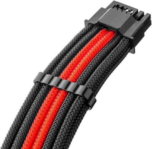 CableMod Pro ModMesh Sleeved 12V-2x6 12VHPWR 90° StealthSense PCIe Extension - Variant B (Black + Light Green, 90° 16-pin to Triple 8-pin, 45cm) in Saudi Arabia