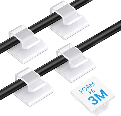100 Pcs Cable Clips,Adhesive Cord Clips for USB Cables, Phone Chargers, Ethernet Cables, car Dash cam Cables,Christmas Lights, String Lights(Black, Small) in Saudi Arabia
