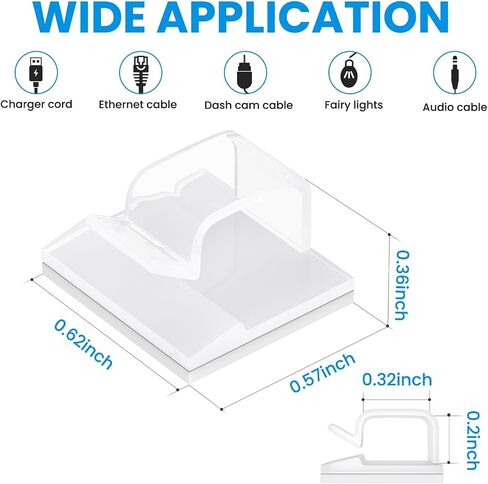 100 Pcs Cable Clips,Adhesive Cord Clips for USB Cables, Phone Chargers, Ethernet Cables, car Dash cam Cables,Christmas Lights, String Lights(Black, Small) in Saudi Arabia