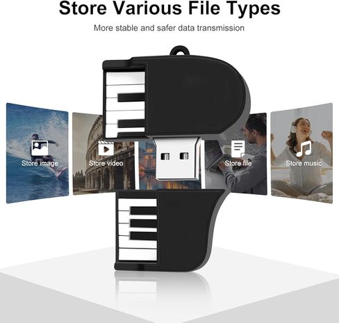 Borlter Clamp 64GB USB Flash Drive Pendrive USB 2.0 Memory Stick Drive محرك أقراص إبهام لتخزين البيانات الخارجية في شكل البيانو in Kuwait