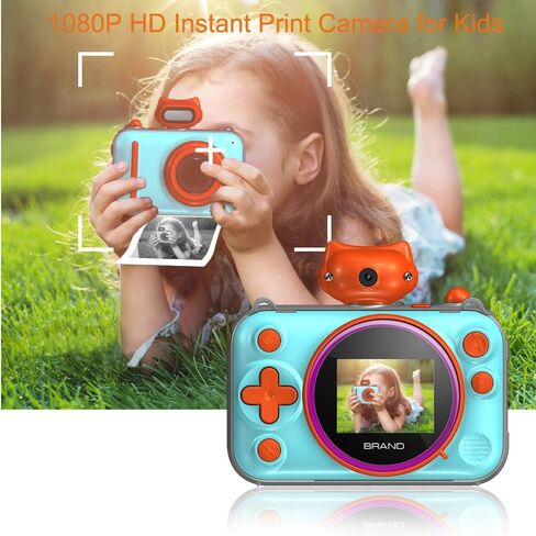 Camera for Kids Instant Print, 2" 1080P 32G HD Camera for Kids with Film, Best Christmas Birthday Gifts for Boys Girls Age 3-12, Portable Toy for 3 4 5 6 7 8 9 10 Year Old Girls Boys (Blue) in Kuwait