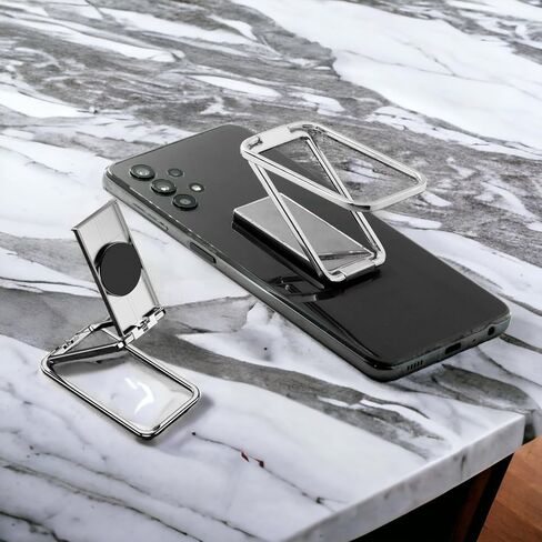 Metal Cell Phone Ring Holder Grip with Built-in Stand Turns 360° Degrees & 180° Degrees Adjustable to Fit Your Needs Helps Stabilize Phone for Selfies and Wall Hook Adjustable Stand 53400 (Silver) in Saudi Arabia