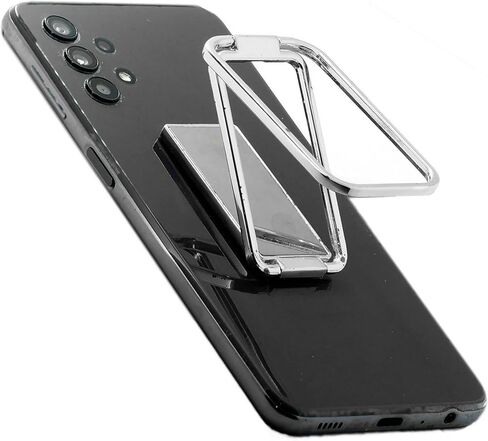 Metal Cell Phone Ring Holder Grip with Built-in Stand Turns 360° Degrees & 180° Degrees Adjustable to Fit Your Needs Helps Stabilize Phone for Selfies and Wall Hook Adjustable Stand 53400 (Silver) in Saudi Arabia
