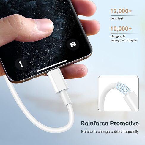 6ft iPhone Charger Cable, [Apple MFi Certified] Long Apple Lightning to USB Cable 6 Feet, Fast iPhone Charging Cord 6 Foot for Apple iPhone 14 Pro/14/13 Pro Max/13/12 mini/11/XS/XR/8/7/6S/6/5S/SE iPad in Saudi Arabia