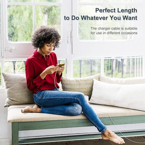6ft iPhone Charger Cable, [Apple MFi Certified] Long Apple Lightning to USB Cable 6 Feet, Fast iPhone Charging Cord 6 Foot for Apple iPhone 14 Pro/14/13 Pro Max/13/12 mini/11/XS/XR/8/7/6S/6/5S/SE iPad in Saudi Arabia