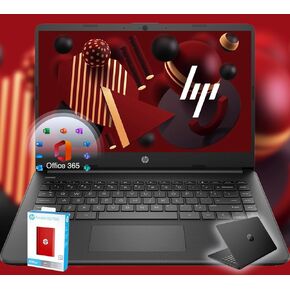 HP 14 Ultrabook • Back to School Limited Edition with Microsoft 365 • Intel 4-Core CPU • 32GB RAM • 1.6TB Storage (128GB OnBoard withHP 512GB P500 Portable SSD + 1TB OneDrive) • Black • Win 11