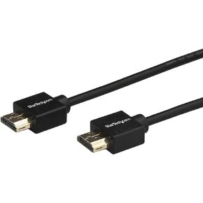 StarTech.com 6.6ft (2m) Slim HDMI 2.0 Cable, 4K 60Hz High Speed HDMI Cable w/Ethernet, HDR10, HDMI Cord, M/M Gripping