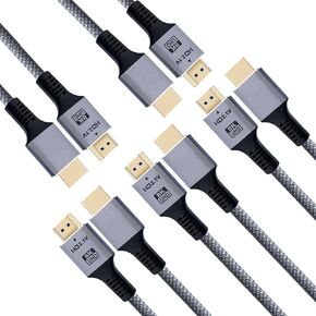 حزمة كابل HDMI من 5 ، 6 أقدام 8K HDMI 2.1 سلك ، في الجدار CL3 تصنيف 48GBPS عالية السرعة مراقبة الكمبيوتر CORD 6FT مع 8K@60Hz ، 4K@120Hz/165Hz ، HDCP 2.2 و 2.3 ، HDR 10 ، ARC ، EARC FOR GAMENG ، HOME ، HOME