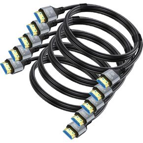 حزمة كابل HDMI من 5 ، 6 أقدام 8K HDMI 2.1 سلك ، في الجدار CL3 تصنيف 48GBPS عالية السرعة مراقبة الكمبيوتر CORD 6FT مع 8K@60Hz ، 4K@120Hz/165Hz ، HDCP 2.2 و 2.3 ، HDR 10 ، ARC ، EARC FOR GAMENG ، HOME ، HOME in Kuwait