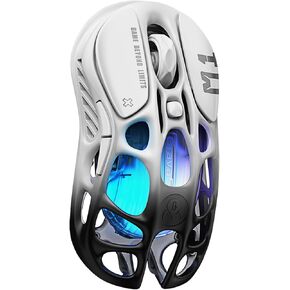 GravaStar Mercury M1 Pro Wireless Gaming Mouse, Lightweight Magnesium Alloy, 26,000 DPI, PAW3395DM Sensor, 5 Programmable Buttons, Support Wired/2.4GHz/BT, Up to 200 Hours Battery Life-Gradient Black