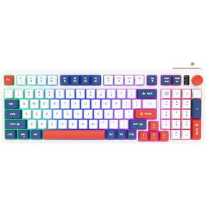 96% Wired Gaming Keyboard,Creamy Membrane Quiet Silent Keyboard with Number Pad & Volume Knob,Light Up Computer USB Teclado for PC Desktop Games Office