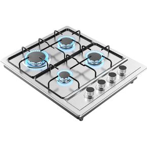 VBGK Gas Cooktop 4 Burners, NG/LPG Dual Fuel Convertible Gas Cooktop, Built-in Gas Stove Top, Gas Hob with Thermocouple gas stove, 4 Burner Propane Cooktop for RVs, Apartments, Outdoor